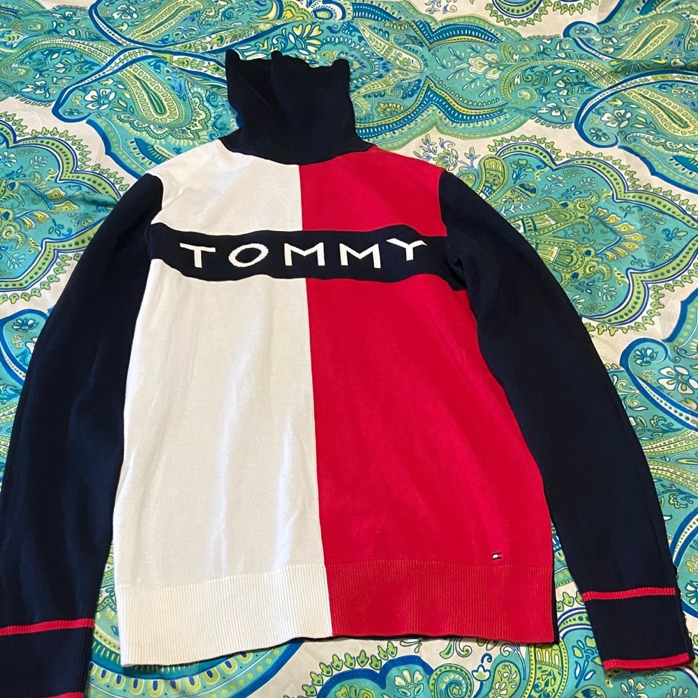 Tommy Hilfiger Women’s Tricolor Turtleneck Sweater